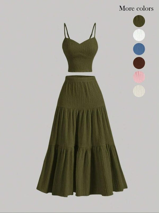 Sicilia Ribbed Knit Skirt Set  Drako™️