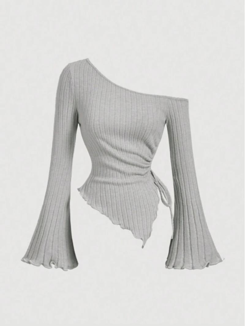 Malaga Asymmetric Ribbed Top  Drako™️
