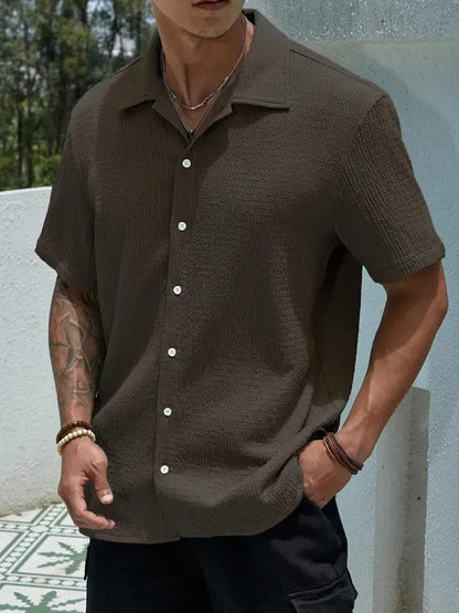 Salerno Textured Short Sleeve Shirt  Drako™️