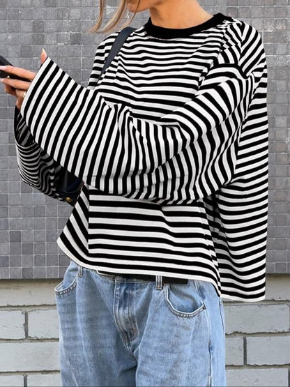 Caldera Striped Bell Sleeve Top  Drako™️
