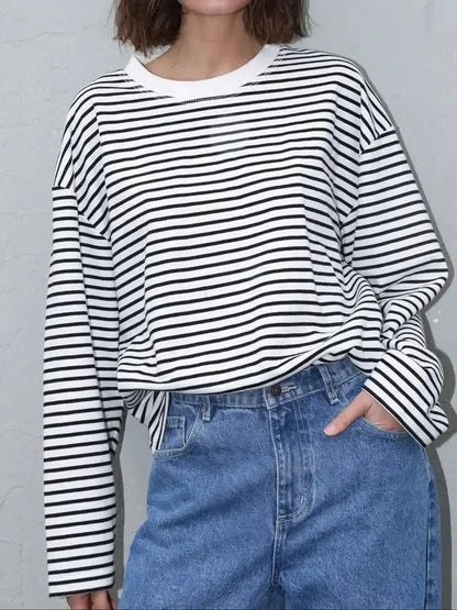 Caldera Striped Bell Sleeve Top  Drako™️