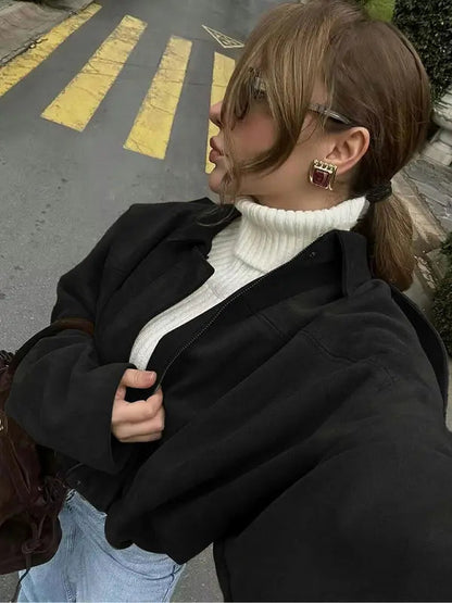 Cortona Cropped Leather Jacket  Drako™️