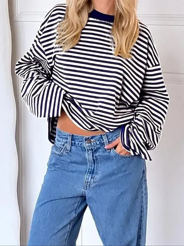 Caldera Striped Bell Sleeve Top  Drako™️