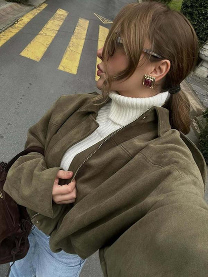 Cortona Cropped Leather Jacket  Drako™️