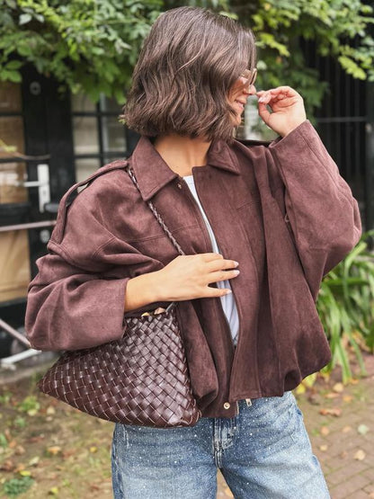 Cortona Cropped Leather Jacket  Drako™️