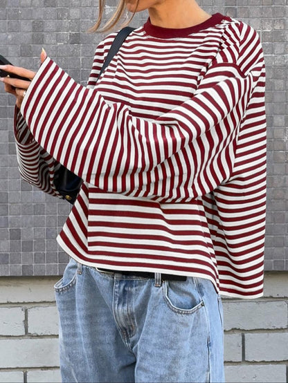 Caldera Striped Bell Sleeve Top  Drako™️