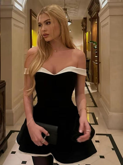 Lunara Contrast Mini Dress  Drako™️