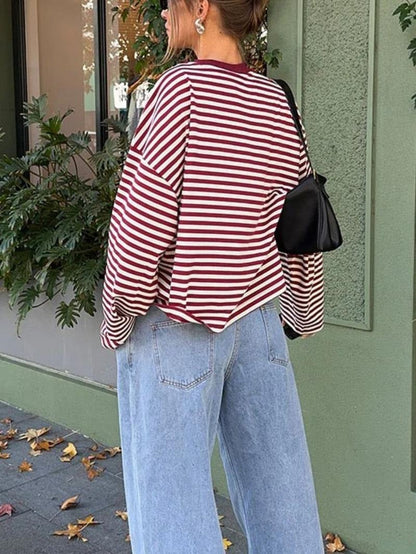 Caldera Striped Bell Sleeve Top  Drako™️