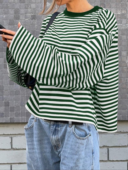 Caldera Striped Bell Sleeve Top  Drako™️