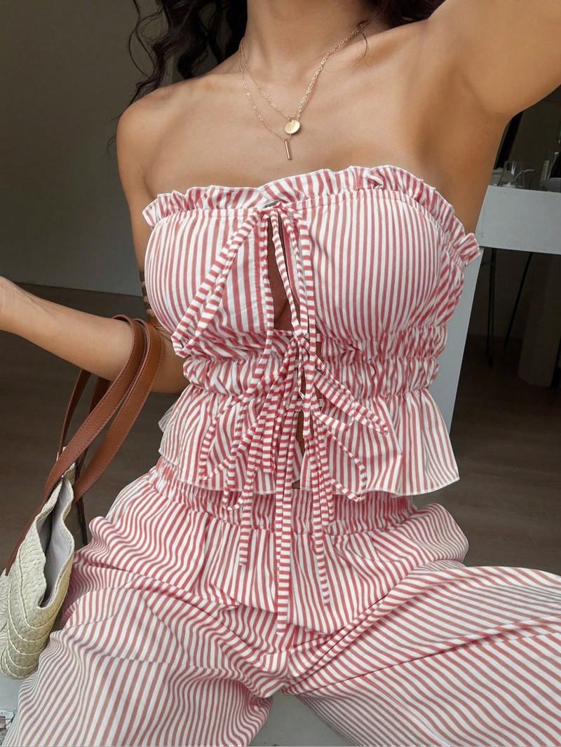 Positano Pinstripe Bandeau Set  Drako™️