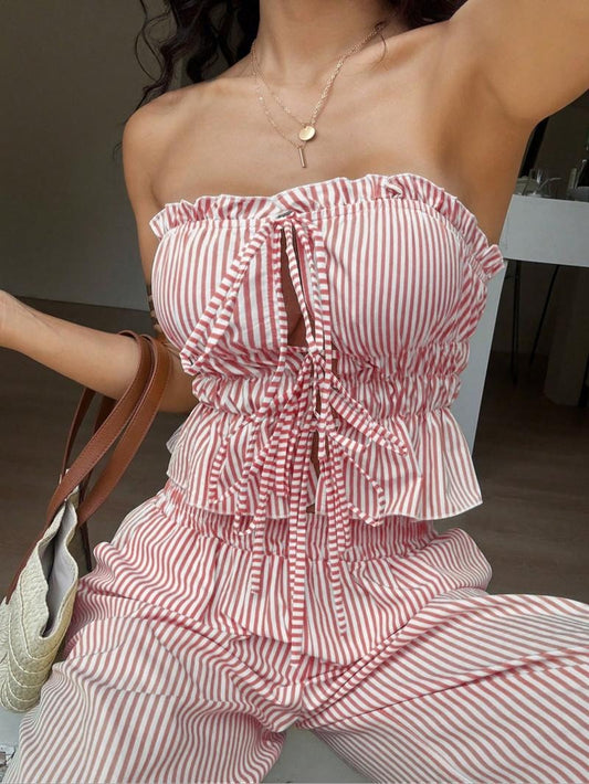 Positano Pinstripe Bandeau Set  Drako™️