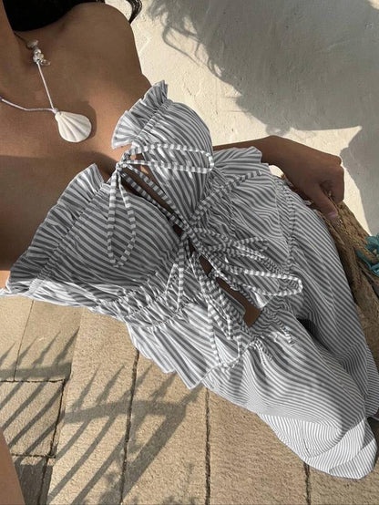 Positano Pinstripe Bandeau Set  Drako™️