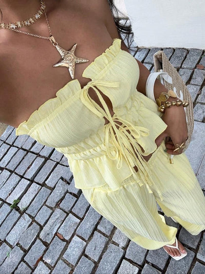 Positano Pinstripe Bandeau Set  Drako™️