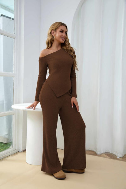 Calabria Ribbed One-Shoulder Set  Drako™️