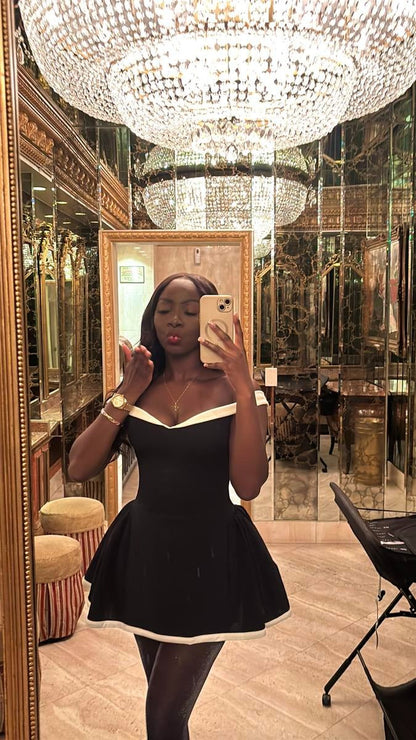 Lunara Contrast Mini Dress  Drako™️