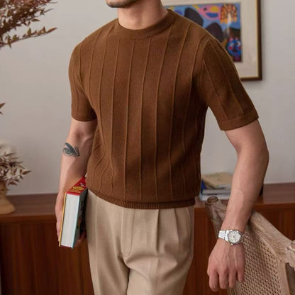Monaco Ribbed Knit T-Shirt  Drako™️