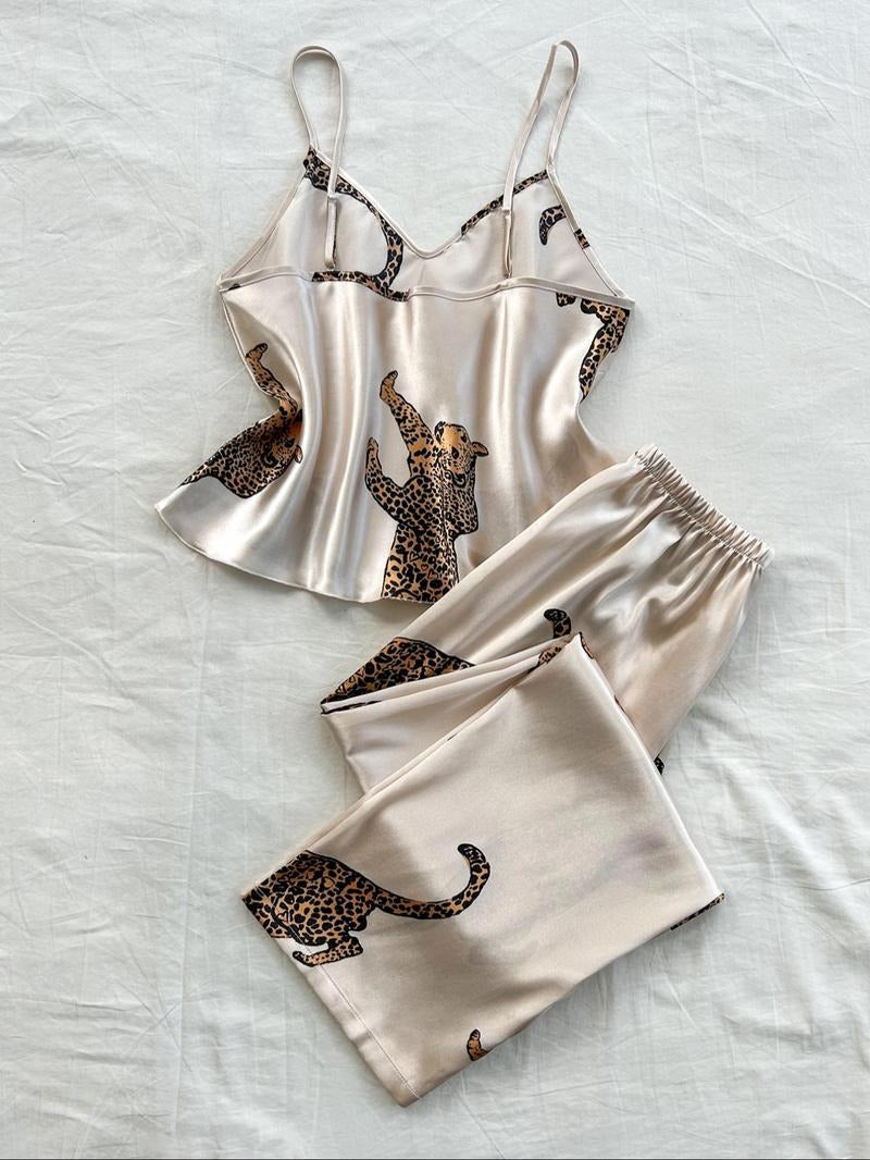 Malaga Leopard Silk Pajama Set  Drako™️