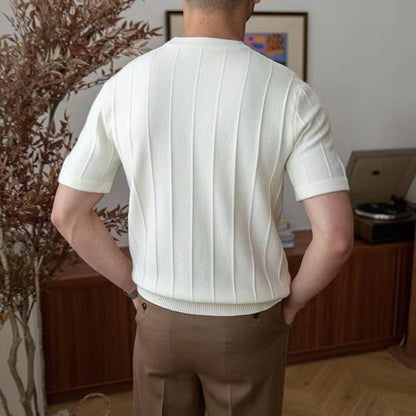 Monaco Ribbed Knit T-Shirt  Drako™️