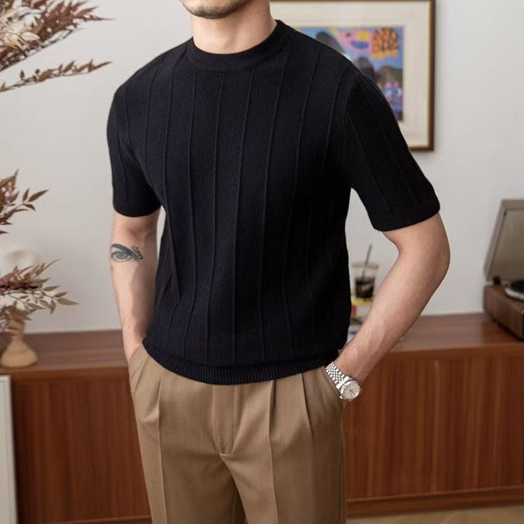 Monaco Ribbed Knit T-Shirt  Drako™️