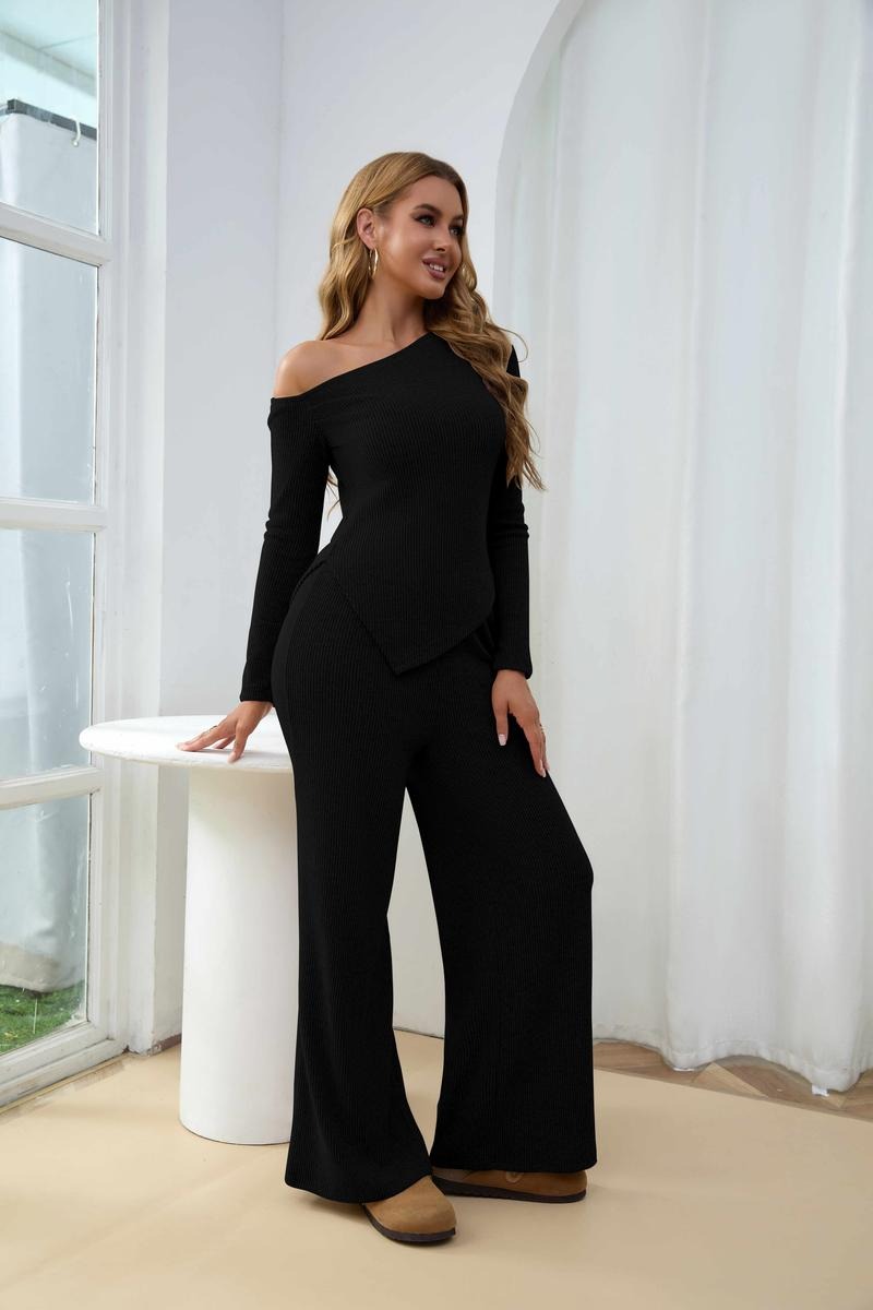 Calabria Ribbed One-Shoulder Set  Drako™️
