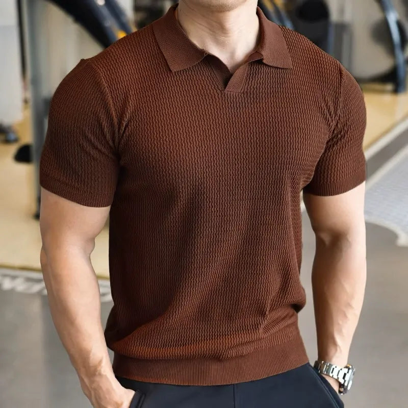 Monza Textured Knit Polo  Drako™️