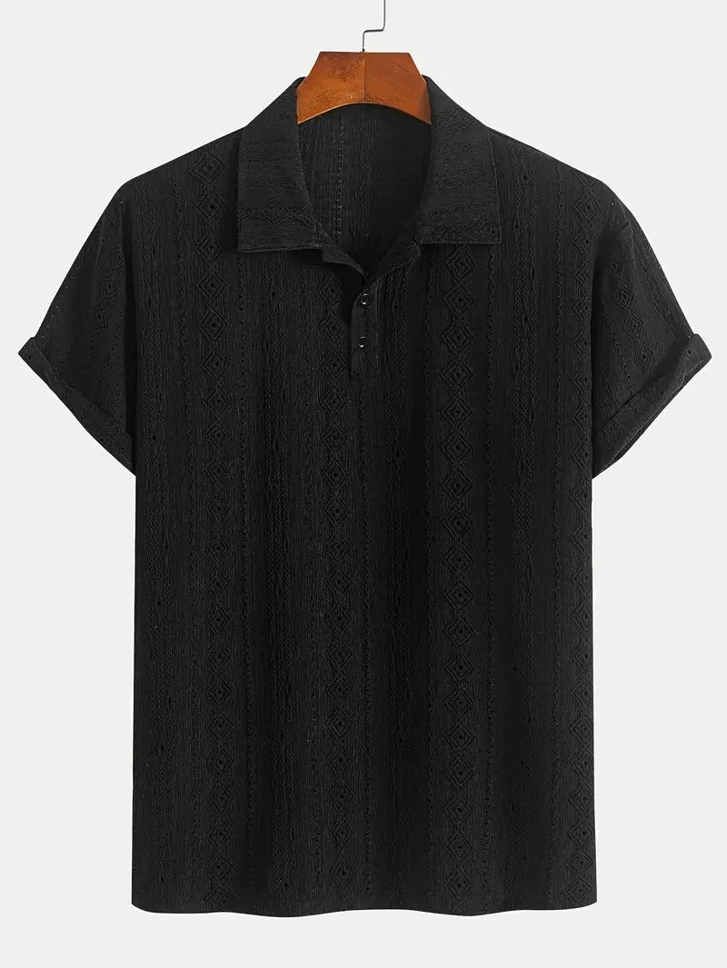 Benson Knit Jacquard Polo  Drako™️