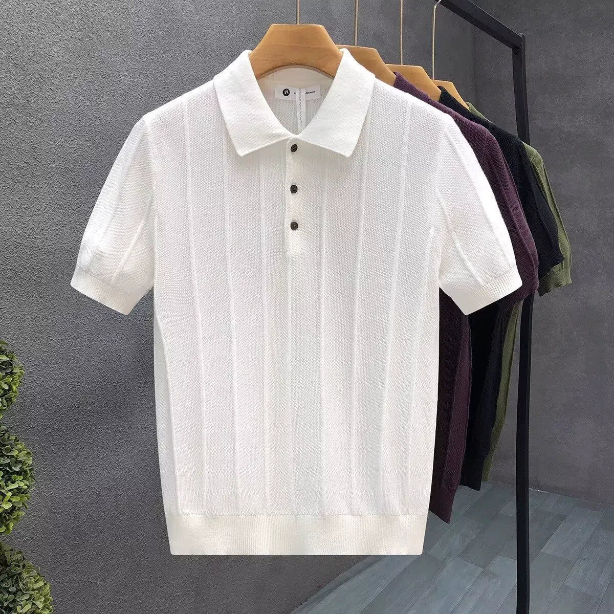 The Capri Polo | Men's Premium Textured Knit  Drako™️