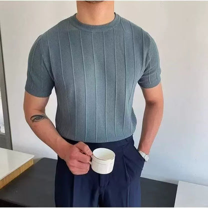 Monaco Ribbed Knit T-Shirt  Drako™️
