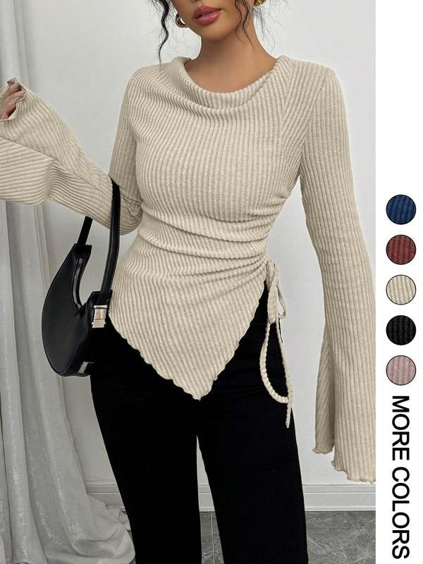 Bellagio Wrap Rib Knit Top  Drako™️