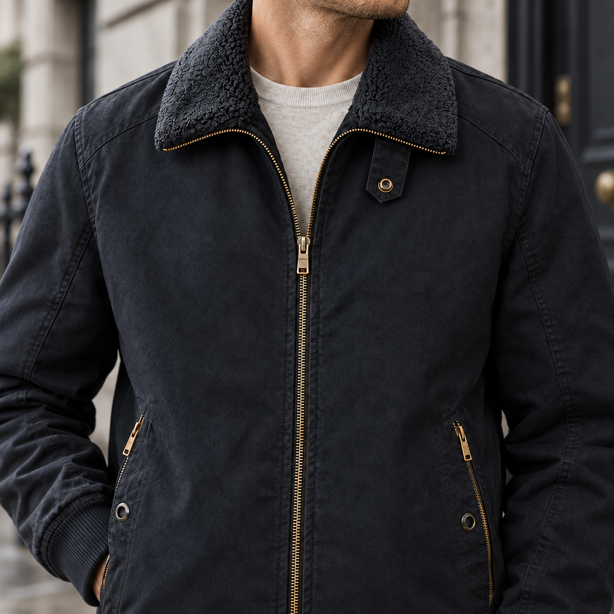 Ronan Fleece Collar Jacket - Detail