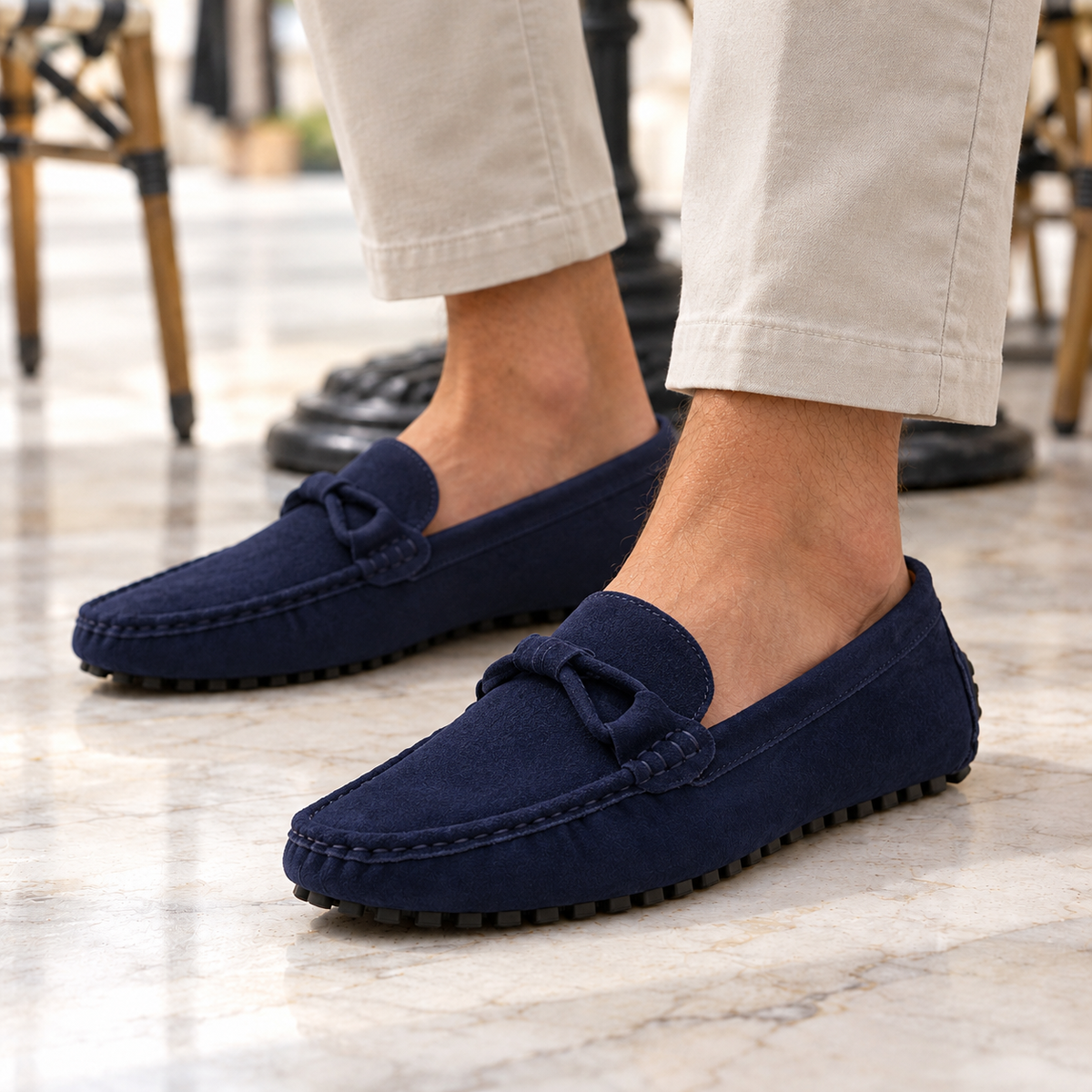 Cole Knotted Suede Driving Loafers  Drako™️ shoes