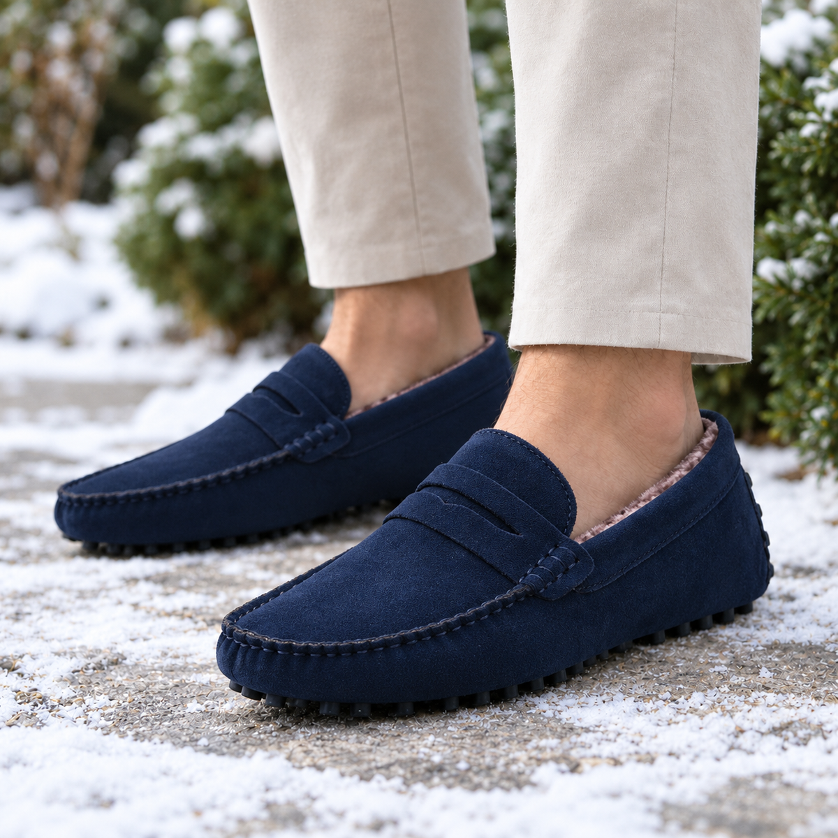 Hudson Fleece-Lined Suede Driving Loafers  Drako™️ shoes