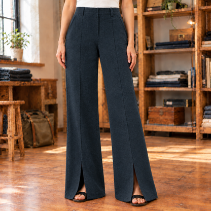 Monica Slit-Hem Wide-Leg Trousers  Drako™️ trousers