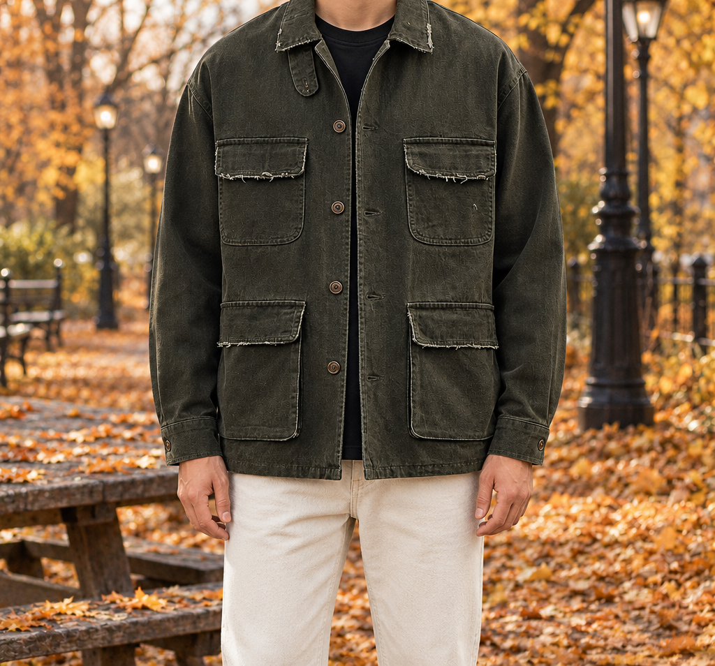 Nathan Washed Cotton Chore Jacket  Drako™️ jackets