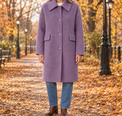 Madison Brushed Point-Collar Coat  Drako™️ jackets