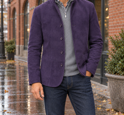 Wesley Suede-Look Stand-Collar Jacket  Drako™️ jackets