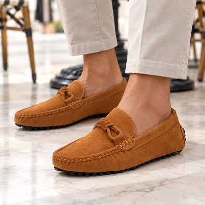 Cole Knotted Suede Driving Loafers  Drako™️ shoes